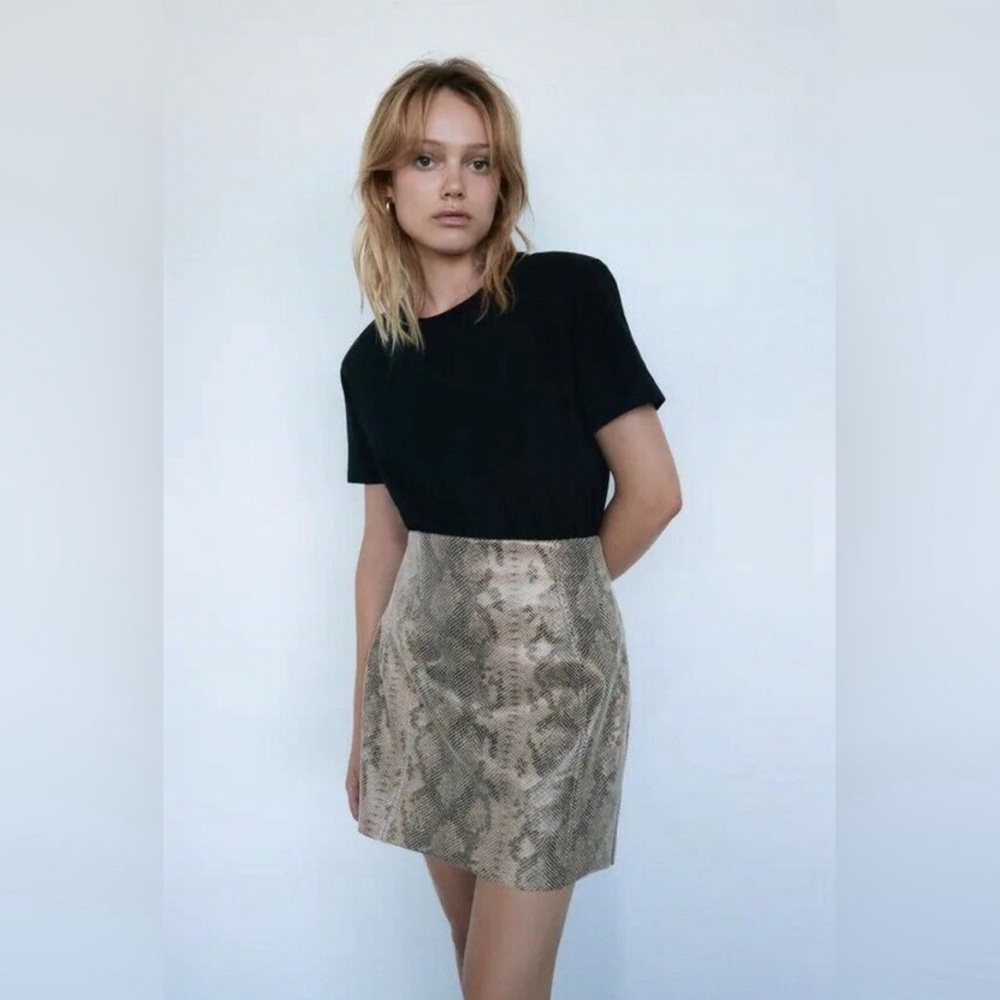Zara Animal Print Skirt